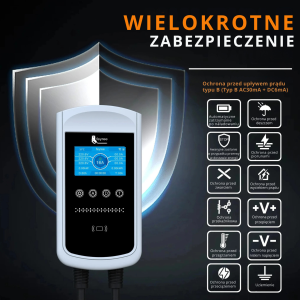 Feyree typ 2 stacja ładowania Wallbox 11KW 16A 3 fazy Wi-Fi & RFID LCD + uchwyt GRATIS