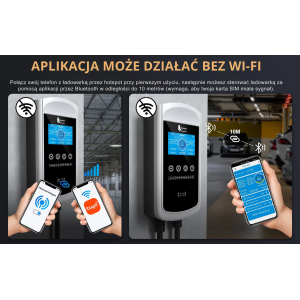 Feyree typ 2 stacja ładowania Wallbox 11KW 16A 3 fazy Wi-Fi & RFID LCD + uchwyt GRATIS