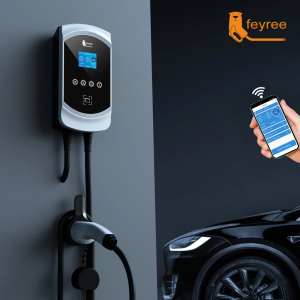 Feyree typ 2 stacja ładowania Wallbox 22KW 32A 3 fazy Wi-Fi & RFID + uchwyt GRATIS