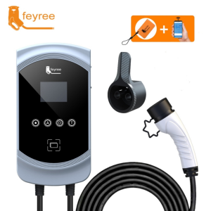 Feyree typ 2 stacja ładowania Wallbox 22KW 32A 3 fazy Wi-Fi & RFID + uchwyt GRATIS