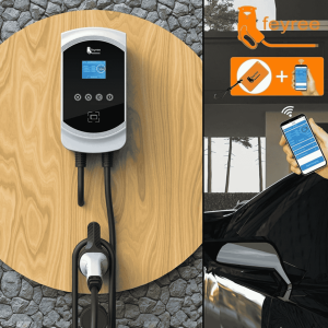 Feyree typ 2 stacja ładowania Wallbox 22KW 32A 3 fazy Wi-Fi & RFID + uchwyt GRATIS