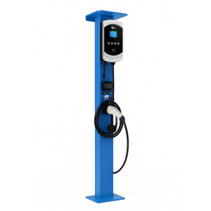 Aluminum EV Charger Mounting Post – Blue | FlowEV