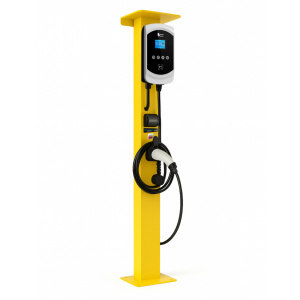 Aluminum EV Charger Mounting Post – Yellow | FlowEV