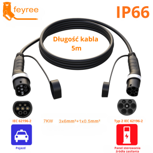 Feyree Jednofazowy Kabel do Ładowania Typ 2 7KW 32A + Torba GRATIS